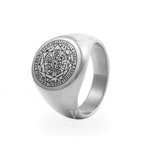 Hexagram 12 Zodiac Sign Stainless Steel Ring