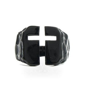 Hollow Cross Stainless Steel Ring