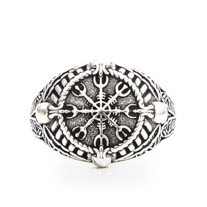 Vintage Helm of Awe Symbol Skull Ring