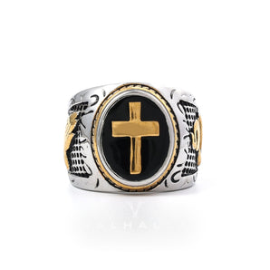 Retro Cross Stainless Steel Religious Ring