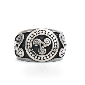 Celtic Triskele Stainless Steel Viking Ring