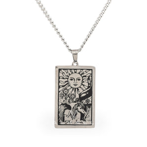 The Sun Major Arcana Tarot Stainless Steel Necklace