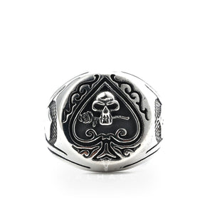 Spades Skull Stainless Steel Ring