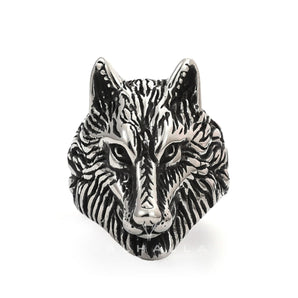 Wild Wolf Stainless Steel Viking Ring