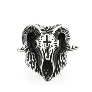 The Devil Satan Stainless Steel Skull Ring