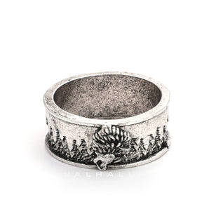 Howling Lone Wolf Stainless Steel Ring