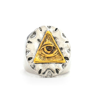 Eye Of Providence Stainless Steel Masonic Ring