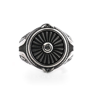 Turbine Design Stainless Steel Biker Ring