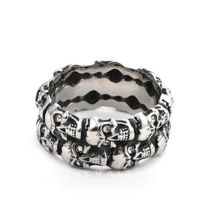 Punk Skulls Stainless Steel Ring