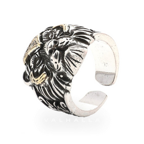 Majestic Tiger Head Sterling Silver Ring