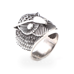 Carved Owl Stainless Steel Animal Ring