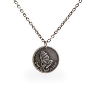 Holy Praying Hands Sterling Silver Coin Pendant