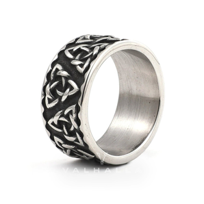 Vintage Surrounded Celtic Knot Stainless Steel Viking Ring