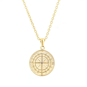 Minimalist Compass Stainless Steel Pendant