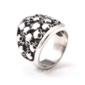 Skull Gathering Stainless Steel Ring