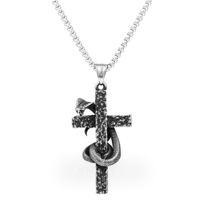 Vintage Celtic Dragon Stainless Steel Cross Pendant