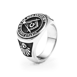 Mason Symbol Stainless Steel Skull Ring