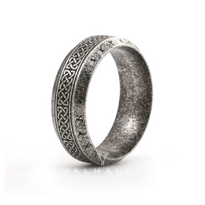 Norse Runes Celtic Knot Sterling Silver Viking Ring