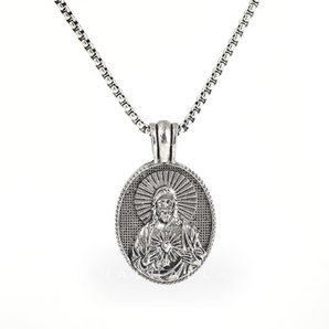 Sacred Heart of Jesus Pure Tin Necklace