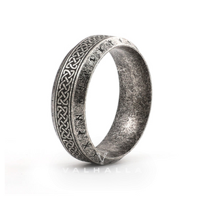 Norse Runes Celtic Knot Stainless Steel Viking Ring