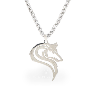 Handcrafted Stainless Steel Odin's Wolf Head Pendant
