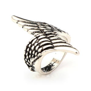 Angel Descends Wings Stainless Steel Ring