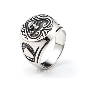 Spades Skull Stainless Steel Ring