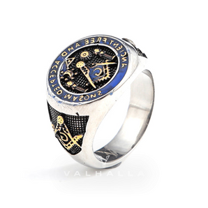 Vintage Masonic Symbol Stainless Steel Ring