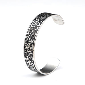 Celtic Knot Yggdrasil Stainless Steel Viking Cuff Bracelet