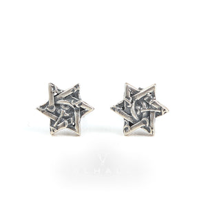 Star Of David All Seeing Eye Sterling Silver Stud Earring