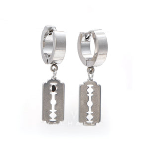 Punk Razor Blade Stainless Steel Hoop Earring