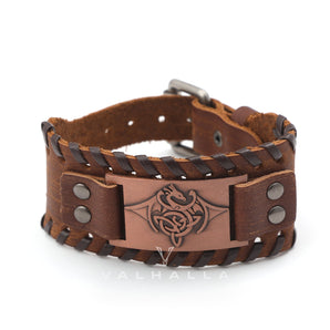Vintage Celtic Dragon Alloy Leather Viking Bracelet
