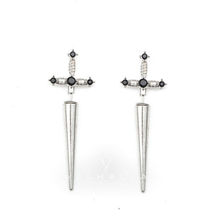 Gothic Sword Stainless Steel Stud Earrings
