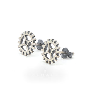 Gear Wheel Punk Stud Earrings