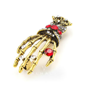 Skeleton Hand Alloy Skull Brooch