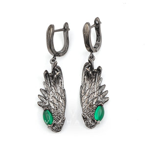 Dark Angel Wing Brass Gothic Earrings