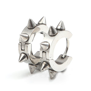 Punk Style Stainless Steel Spike Huggie Earrings