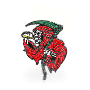 Drinking Grim Reaper Zinc Alloy Lapel Pins Brooch