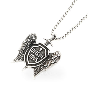 Michael Sword & Shield Archangel Wings Pure Tin Necklace