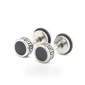 Punk Great Wall Pattern Stainless Steel Stud Earring