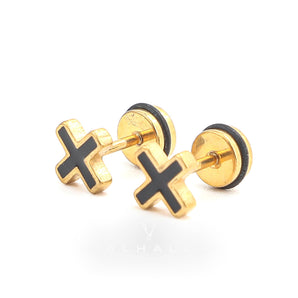 Simple Cross Stainless Steel Earring