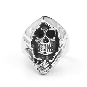 Vintage Grim Reaper Stainless Steel Skull Ring