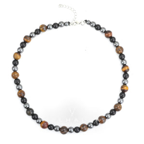 Vintage Tiger Eye Stone Men’s Bead Necklace