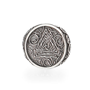 Urnes Valknut Stainless Steel Viking Ring