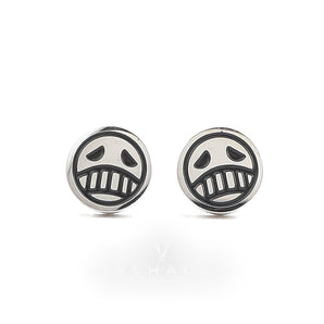 Sad Smiley Face Stainless Steel Stud Earrings