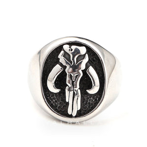Mandalorian Symbol Stainless Steel Skull Ring