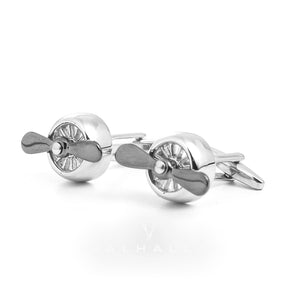 Retro Propeller Brass Cufflinks