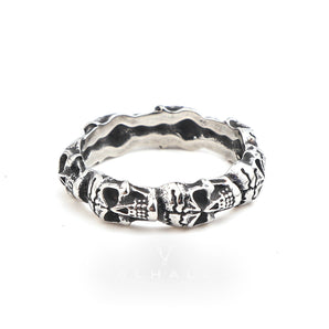 Handcrafted Stainless Steel Vanquished Foes Skull Ring