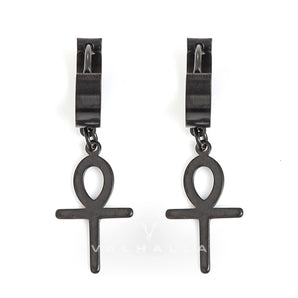 Ankh Stainless Steel Cross Earring