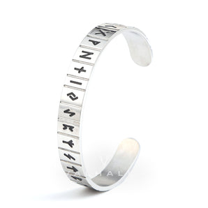 Runes Stainless Steel Viking Cuff Bracelet